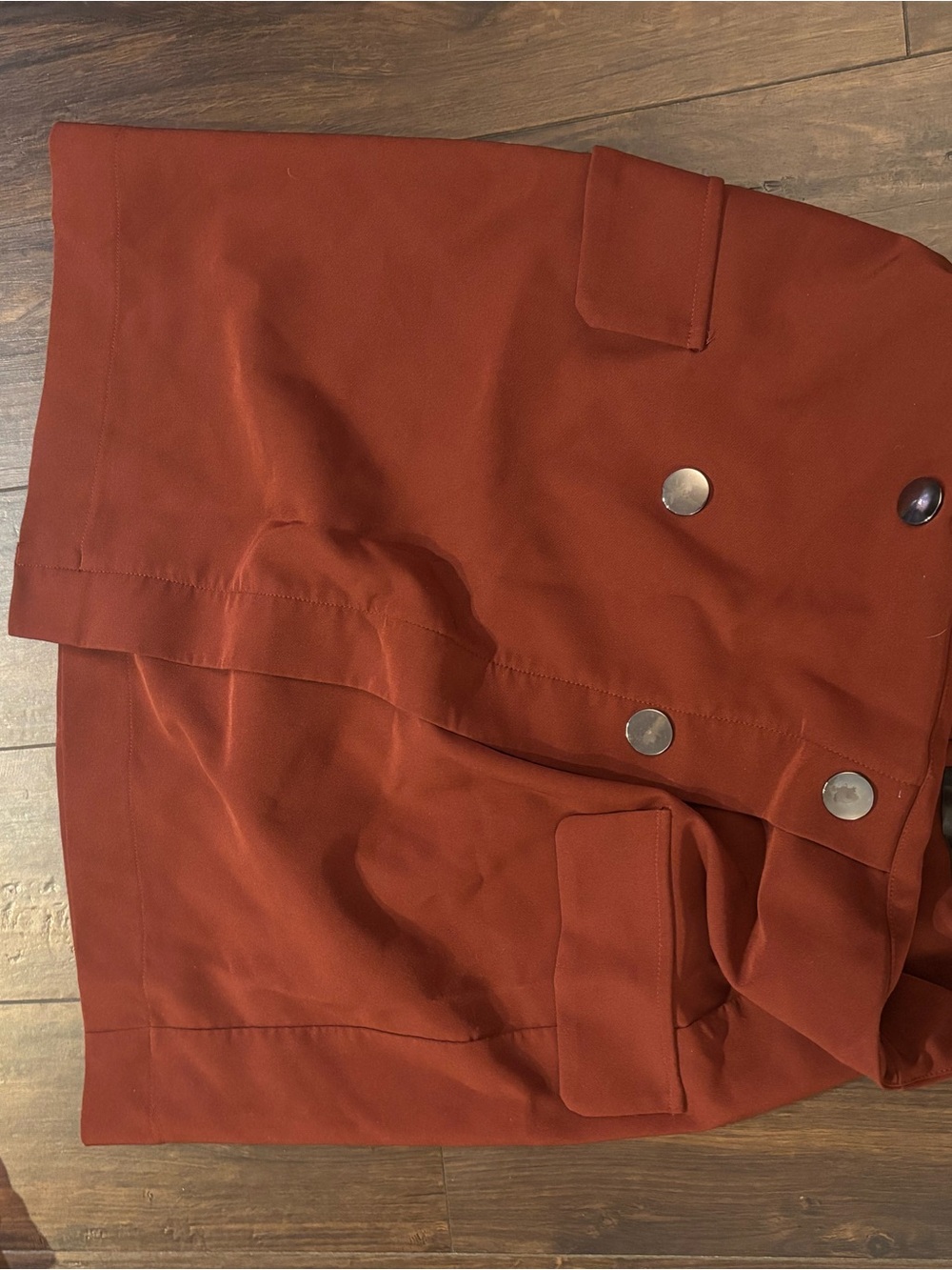 Dynamite Rust-Orange Button Front Skirt